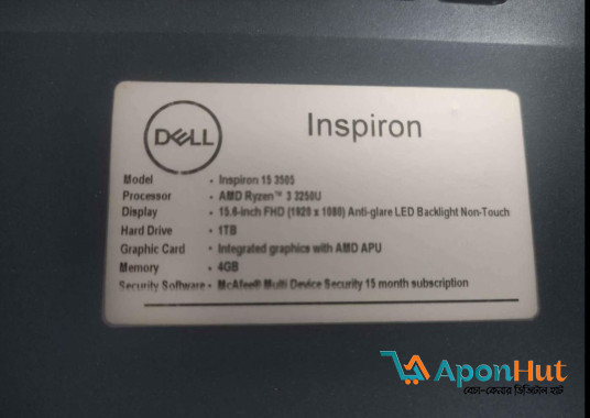 Laptop Dell - Model Inspiron 15 3505 used Laptop