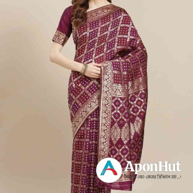 Printed Silk Blend Saree with Blouse