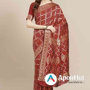 Printed Silk Blend Saree with Blouse