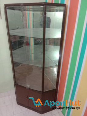 কর্নার corner গ্লাস glass শোকেস showcase সেল হবে।