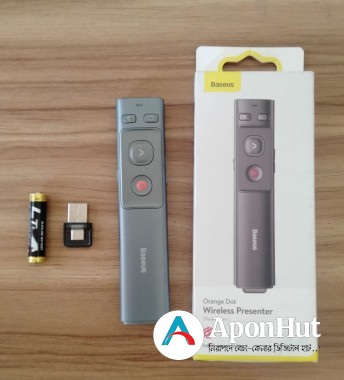 Baseus ACFYB-0G Orange Dot Wireless Presenter Red Laser Grey