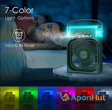 3 in 1 USB Portable Air Cooling Fan with Humidifier Purifier Mist and LED Light