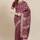 Printed Silk Blend Saree with Blouse