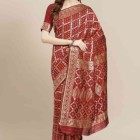 Printed Silk Blend Saree with Blouse