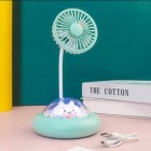 Rechargeable Mini Spacecraft Fan With Dream Light