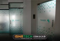 Frosted Printing Glass Sticker Pragati Homoeo Hall