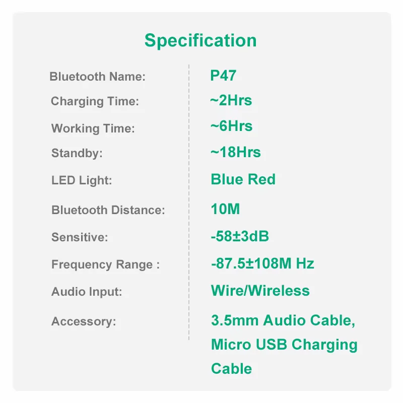 P47 Wireless Headphone Price in Bangladesh