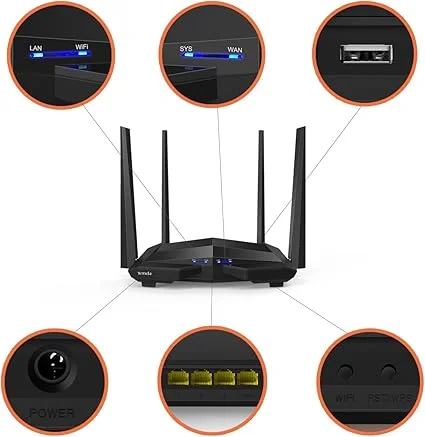 tenda ac10 ac1200 1200mbps dual band 4 antenna gigabit wifi router