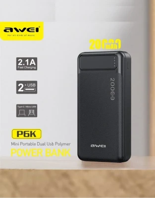 Awei P6K Powerful Power Bank - 20000mAh