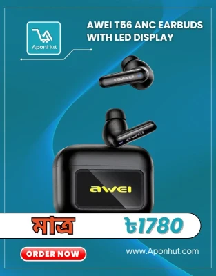 Awei T56 ANC Earbuds With LED Display